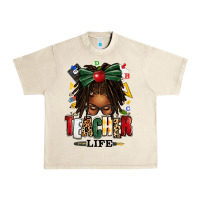 Sandshell teacher life afro locs messy bun Urban Heavy Tee - texasbilliewilder
