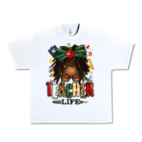 White teacher life afro locs messy bun Urban Heavy Tee - texasbilliewilder