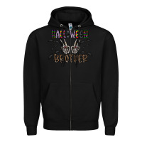Black halloween brother Zipper Hoodie - CowhideDigitalArt