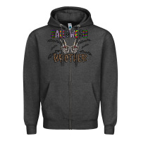 Charcoal Heather halloween brother Zipper Hoodie - CowhideDigitalArt