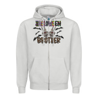 Dove Grey halloween brother Zipper Hoodie - CowhideDigitalArt