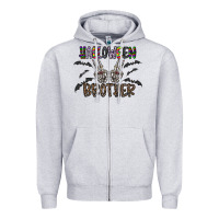 Heather Grey halloween brother Zipper Hoodie - CowhideDigitalArt