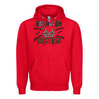 Red halloween brother Zipper Hoodie - CowhideDigitalArt