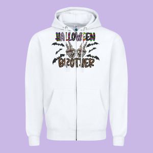Halloween Brother Zipper Hoodie Designed By Cowhidedigitalart