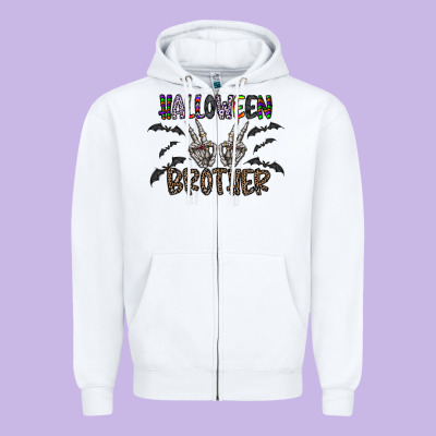 Halloween Brother Zipper Hoodie Designed By Cowhidedigitalart