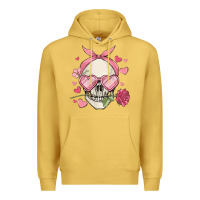 Antique Gold valentine's day skull Premium Hoodie - MaliasSmallBusiness