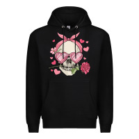 Black valentine's day skull Premium Hoodie - MaliasSmallBusiness