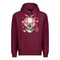 Burgundy valentine's day skull Premium Hoodie - MaliasSmallBusiness