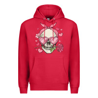 Cardinal valentine's day skull Premium Hoodie - MaliasSmallBusiness