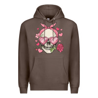 Coffee valentine's day skull Premium Hoodie - MaliasSmallBusiness