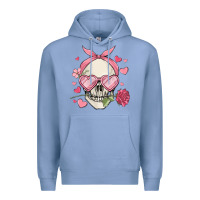 Colony Blue valentine's day skull Premium Hoodie - MaliasSmallBusiness