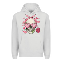Dove Grey valentine's day skull Premium Hoodie - MaliasSmallBusiness