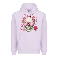 Lilac valentine's day skull Premium Hoodie - MaliasSmallBusiness