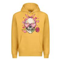 Mustard valentine's day skull Premium Hoodie - MaliasSmallBusiness