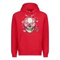 Red valentine's day skull Premium Hoodie - MaliasSmallBusiness