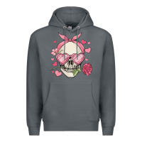 Rock valentine's day skull Premium Hoodie - MaliasSmallBusiness