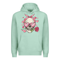 Seafoam valentine's day skull Premium Hoodie - MaliasSmallBusiness