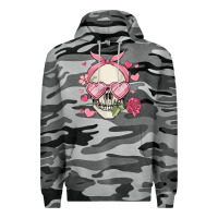 Slate Camo valentine's day skull Premium Hoodie - MaliasSmallBusiness