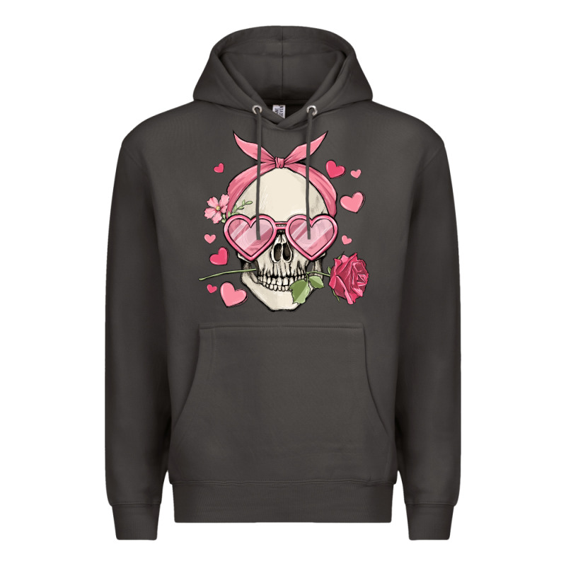 Valentine's Day Skull Premium Hoodie by MaliasSmallBusiness | Teevron