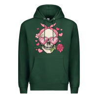 Sports Green valentine's day skull Premium Hoodie - MaliasSmallBusiness