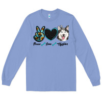 Colony Blue peace love huskies Long Sleeve Tee - RanaPortraitStore