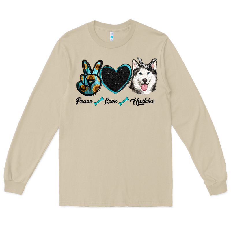 Peace Love Huskies Long Sleeve Tee by RanaPortraitStore | Teevron