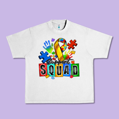 Softball Support Squad Autism Urban Heavy Tee Designed By Zillion Design Studio