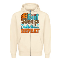Sandshell eat sleep basketball repeat Zipper Hoodie - HRA Design Shop