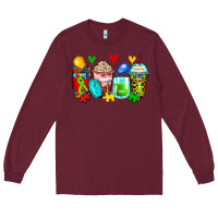 Burgundy autism coffee cups Long Sleeve Tee - Zillion Design Studio