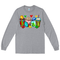 Heather Grey autism coffee cups Long Sleeve Tee - Zillion Design Studio