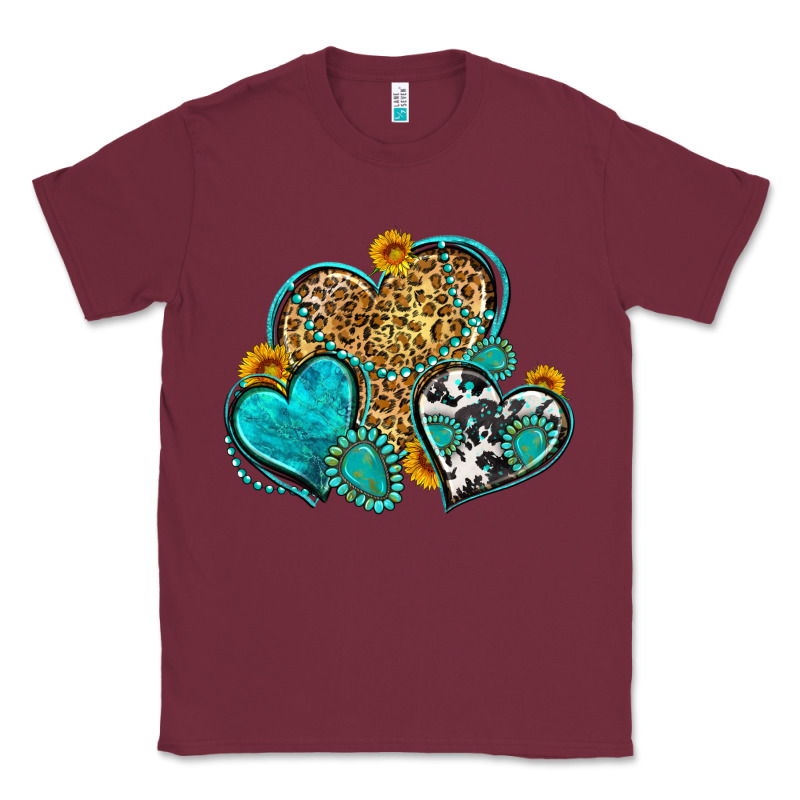 Western Turquoise Hearts Classic Tee by Zillion Design Studio | Teevron