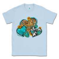 Dusty Blue western turquoise hearts Classic Tee - Zillion Design Studio