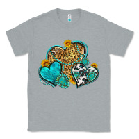Heather Grey western turquoise hearts Classic Tee - Zillion Design Studio