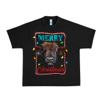 Black Merry Christmas Calf Urban Heavy Tee - RanaPortraitStore