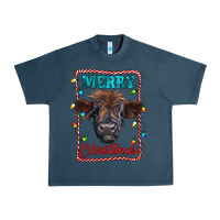 Midnight Navy Merry Christmas Calf Urban Heavy Tee - RanaPortraitStore