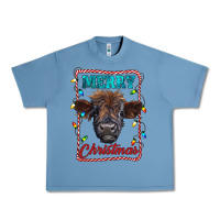 Pebble Blue Merry Christmas Calf Urban Heavy Tee - RanaPortraitStore