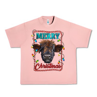 Salmon Merry Christmas Calf Urban Heavy Tee - RanaPortraitStore