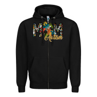 Black mom autism Zipper Hoodie - SublimationCraftShop