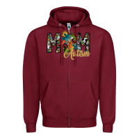 Burgundy mom autism Zipper Hoodie - SublimationCraftShop