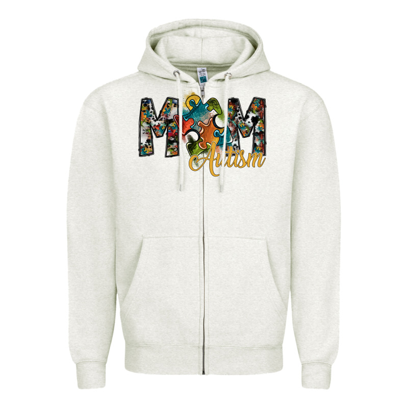 Mom Autism Zipper Hoodie by SublimationCraftShop | Teevron