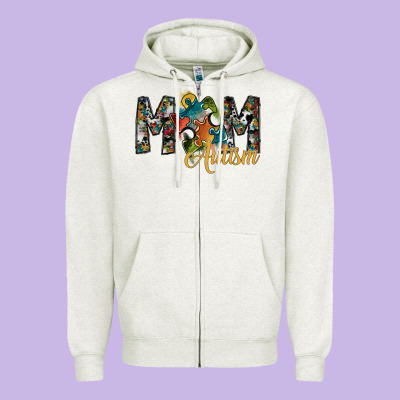 Mom Autism Zipper Hoodie Designed By Sublimationcraftshop