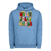 Pigment Pebble Blue holly jolly nurse Urban Hoodie - MaliasSmallBusiness