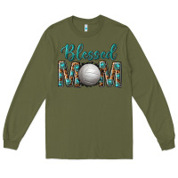 Army Green western blessed mom with volleyball Long Sleeve Tee - texasbilliewilder