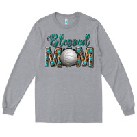 Heather Grey western blessed mom with volleyball Long Sleeve Tee - texasbilliewilder