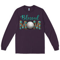 Plum western blessed mom with volleyball Long Sleeve Tee - texasbilliewilder