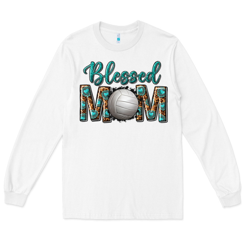 Western Blessed Mom With Volleyball Long Sleeve Tee by texasbilliewilder | Teevron