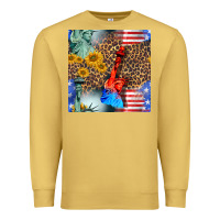 Antique Gold statue of liberty american flag Premium Sweatshirt - BundleAndBundleShop