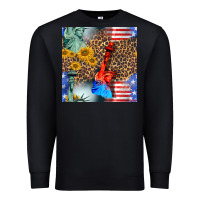 Black statue of liberty american flag Premium Sweatshirt - BundleAndBundleShop