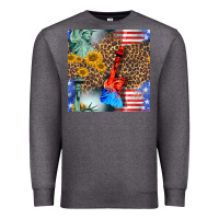 Charcoal Heather statue of liberty american flag Premium Sweatshirt - BundleAndBundleShop