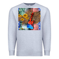 Heather Grey statue of liberty american flag Premium Sweatshirt - BundleAndBundleShop